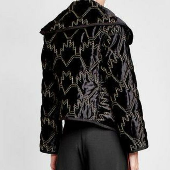 Peter Pilotto Velvet Contrast Thread Jacket Sz 8 - Picture 2 of 4
